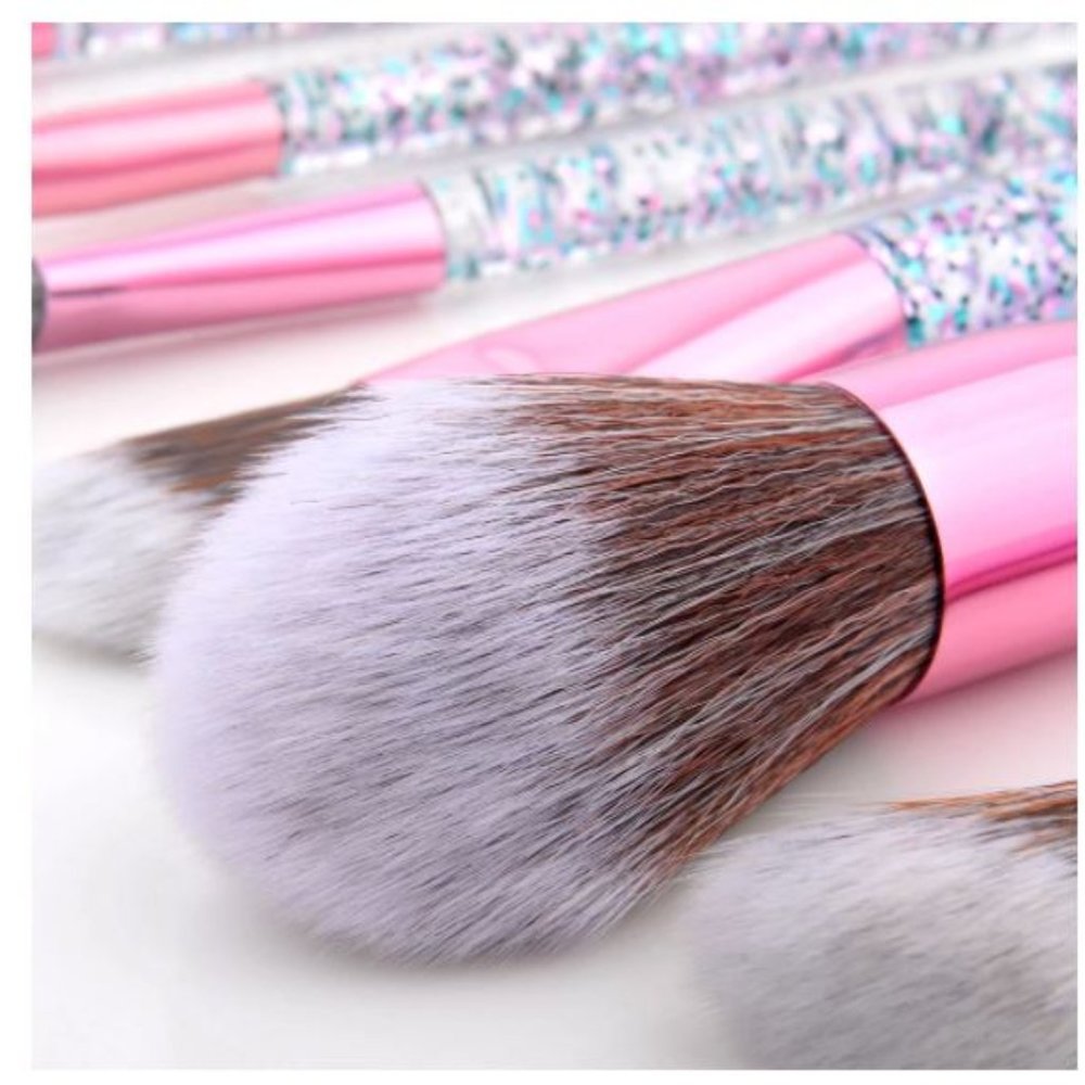 10 Piece Acrylic Sparkle Make Up Brush Set - Picture 3 of 9
